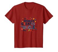 Cadeau de célébration Amusant du Plus Grand Oncle du Monde T-Shirt, Enfant, Canneberge, 2 Ans