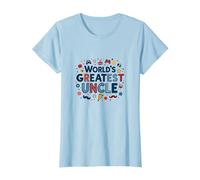 Cadeau de célébration Amusant du Plus Grand Oncle du Monde T-Shirt, Femme, Bleu Céleste, XS