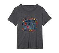 Cadeau de célébration Amusant du Plus Grand Oncle du Monde T-Shirt, Femme Grandes Tailles, Chiné Foncé, 6X