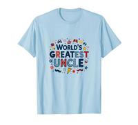 Cadeau de célébration Amusant du Plus Grand Oncle du Monde T-Shirt, Homme, Bleu Céleste, L