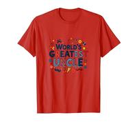 Cadeau de célébration Amusant du Plus Grand Oncle du Monde T-Shirt, Homme, Rouge, XXL