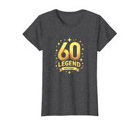 Cadeau de célébration de légende pour 60e Anniversaire T-Shirt, Femme, Chiné Foncé, 3XL