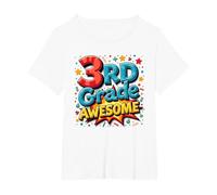 Cadeau de célébration pour garçon de 3e année Scolaire T-Shirt, Femme Grandes Tailles, Blanc, 6X