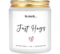 Cadeau de condoléances - Bougie parfumée à la lavande Just hugs - Cadeau de deuil, cadeau de condoléances, cadeau de rétablissement pour homme et femme, confortable, cadeau câlin, 227 g