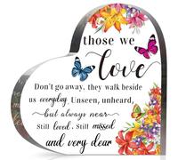 Cadeau de condoléances en forme de cœur en acrylique - Cadeau commémoratif pour la perte d'un être cher - Condoléances - Souvenir pour maman, papa, grand-mère, ami, décoration de souvenir (8,4 x 8,5 x