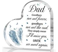 Cadeau de condoléances pour la perte de papa, cadeaux commémoratifs pour homme de famille, homme, plaque en forme de cœur en acrylique en mémoire du père, décoration funéraire, cadeau de deuil