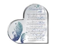 Cadeau de condoléances pour la perte d'un être cher, cadeaux sentimentaux pour la maison, cadeau de deuil, plaque décorative en forme de cœur en acrylique, signalisation de condoléances commémorative