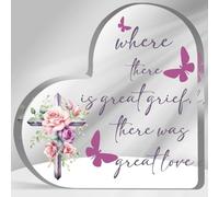 Cadeau de condoléances pour la perte d'un être cher - Décoration en acrylique - Plaque en acrylique avec citation commémorative - Cadeau commémoratif pour la perte d'une mère ou d'un père - Plaque en