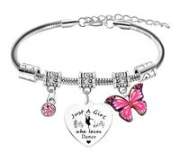Cadeau de danse pour filles - Bracelet à breloques pour filles - Cadeau d'anniversaire de remise de diplôme pour ses amis, sœur, fille
