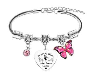 Cadeau de danse pour filles - Bracelet à breloques pour filles - Cadeau d'anniversaire de remise de diplôme pour ses amis, sœur, fille