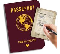 Cadeau de départ à la retraite humour | Livre d’or retraite | Carte de bonne retraite drôle et humoristique | Passeport pour la liberté, avec pages style livre dor pour messages et souvenirs