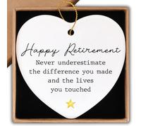 Cadeau de départ à la retraite pour femme, collègue, infirmière, enseignante, décoration de Noël, panneau souvenir en forme de cœur « Never Underestimate The Difference You Made » - Cadeau de