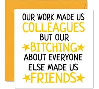 Cadeau de départ pour collègues, femmes et hommes - Chance Colleagues B*tching Friends - Sorry Your Leaving Good Luck In Your New Job Card 145 mm, cartes de vœux amusantes, cartes de félicitations