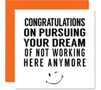 Stuff4 Cadeau de départ pour collègues, femmes et hommes - Not Working Here Anymore - Sorry Your Leaving Good Luck In Your New Job Card 145 mm - Cartes de vœux humoristiques, cartes de félicitations
