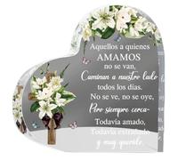 Cadeau de deuil en acrylique en forme de cœur - Cadeau commémoratif de condoléances pour la perte d'un être cher, souvenir de condoléances - Décoration de table pour maman, papa, grand-mère, amie