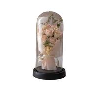 Cadeau de fête des mères 2026 Fleurs de Noël Saint-Valentin Rose Cadeau pour femme. Une fleur de roses stockée pour toujours sur un dôme en plastique ou en verre est un cadeau d'anniversaire (F,