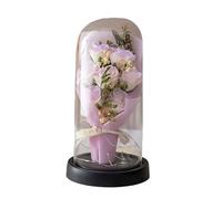 Cadeau de fête des mères 2026 Fleurs de Noël Saint-Valentin Rose Cadeau pour femme. Une fleur de roses stockée pour toujours sur un dôme en plastique ou en verre est un cadeau d'anniversaire (B,