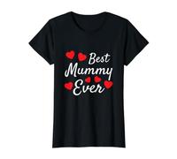 Cadeau de fête des mères avec Inscription « Best Mummy Ever » - Motif cœur Mignon T-Shirt Graphique avec Valeur