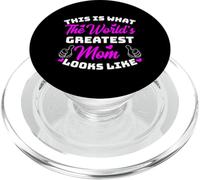 Cadeau de fête des mères avec Inscription « This is What Worlds Greatest Mom Looks Like » PopSockets PopGrip pour MagSafe