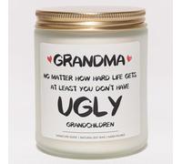 Cadeau de fête des mères, cadeau d'anniversaire pour grand-mère, petite-fille, petit-fils, première fois pour grand-mère, At Least You Don't Have Ugly Children - Lavande et eucalyptus, 200 ml