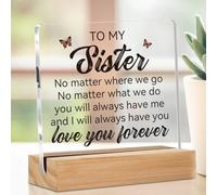 Cadeau de fête des mères pour sœur, décoration acrylique avec citations romantiques 10x10 cm, cadeaux inspirants pour meilleures amies, mignons gadgets de bureau pour décor de table
