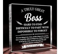 Cadeau de fête des patrons pour homme et femme, cadeau de remerciement pour patron, départ à la retraite, anniversaire, Noël, décoration carrée en acrylique