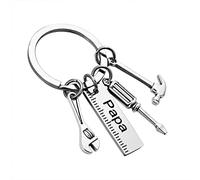 Cadeau de fête des pères Porte clé Papa, Acier Inoxydable Porte Clef, Porte-clés pour Papa Anniversaire, Porte-clés 4 en 1 Keychain Homme Amour Paternel Pendentif, Noël