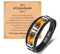 Cadeau de fête des pères pour papa, beau-père, mari, bracelet œil de tigre, bracelet en cuir pour homme, cadeau pour homme, fête des pères, anniversaire, Noël, Saint-Valentin, Cuir