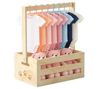 Cadeau de fête prénatale avec poignée, panier de rangement pour bébé avec 8 cintres, panier cadeau en bois, panier cadeau pour nouveau-né, pour les femmes enceintes, les nouveaux parents, idéal pour