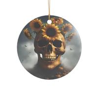 Cadeau de fête prénuptiale avec imprimé tête de mort et tournesol, décoration de Noël Mr & Mrs, un cadeau souvenir de mariage unique