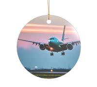 Cadeau de fête prénuptiale imprimé avion dans les lumières du soir, décoration de Noël Mr & Mrs, un cadeau souvenir de mariage unique