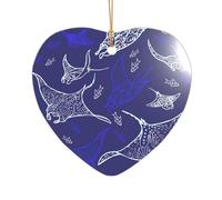 Cadeau de fête prénuptiale imprimé raie manta et poissons, décoration de Noël Mr & Mrs, un cadeau souvenir de mariage unique