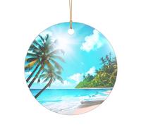 Cadeau de fête prénuptiale imprimé sur le thème de l'océan tropical, décoration de Noël Mr & Mrs, un cadeau souvenir de mariage unique