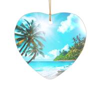 Cadeau de fête prénuptiale imprimé sur le thème de l'océan tropical, décoration de Noël Mr & Mrs, un cadeau souvenir de mariage unique