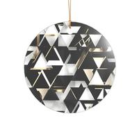 Cadeau de fête prénuptiale imprimé triangle noir blanc doré Mr & Mrs, un cadeau souvenir de mariage unique