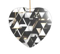 Cadeau de fête prénuptiale imprimé triangle noir blanc doré Mr & Mrs, un cadeau souvenir de mariage unique