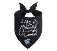 Cadeau de fiançailles, bandana pour chien « My Humans are Getting Married », décorations de fête, articles de mariage, tenues photo de fiançailles, écharpe pour animal de compagnie, accessoires de
