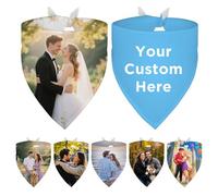 Cadeau de fiançailles, bandanas de mariage personnalisé avec nom de photo, écharpe personnalisée pour chiens de petite, moyenne et grande taille, accessoire photo de mariage, annonce de fiançailles