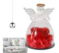 Cadeau de fleurs préservées - Fleurs préservées 7,5 x 10,5 cm | Figurine d'ange | Protecteur d'ange avec rose Cadeau de fleurs éternelles pour Thanksgiving, mariage, Noël, anniversaire