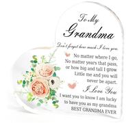 Cadeau de grand-mère de la part de petits-enfants, cadeau de Noël pour femme, plaque décorative en acrylique en forme de cœur, cadeau d'anniversaire pour grand-mère