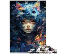 Cadeau de Jeu Jigsaw Blu Ray Catwomans Puzzles psychédéliques colorés pour Adultes Puzzle de 1000 pièces Puzzles en Bois Jouets de Jeu Difficiles （50x75 cm）