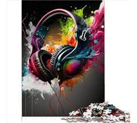Cadeau de Jeu Puzzle avec Casque Musical pour Adultes, 1000 pièces en Bois pour Adultes et Enfants à partir de 12 Ans, décoration de la Maison (50 x 75 cm)
