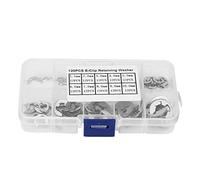 Cadeau de Juillet 120Pcs 304 en acier inoxydable E-Clip de retenue Snap Ring Circlip Kit 1,5 mm-10 mm, 12 pièces dans chaque type