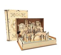 Cadeau de la Semaine Sainte de Pâques en Famille, Décorations de Pâques en Bois Faites À la Main, Scène de la Résurrection de Jésus À Pâques, Livres Chrétiens de Pâques avec Histoires Illustrées