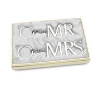 Cadeau De Mariage - Ensemble De Porte-Clés En Argent Plaqué "Mr & Mrs"