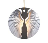 Cadeau de mariage personnalisé avec ailes d'ange - Décoration de Noël en acrylique pour jeunes mariés et couples