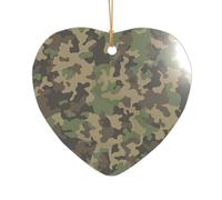 Cadeau de mariage personnalisé avec imprimé camouflage vert, décoration de Noël en acrylique pour jeunes mariés et couples