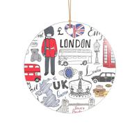Cadeau de mariage personnalisé avec inscription « I Love London » - Décoration de Noël en acrylique pour jeunes mariés et couples