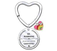 Cadeau de Marraine Porte-clés de Marraine porte clés parrain marraine bapteme d'anniversaire Cadeau fête des mères pour Marraine Cadeaux de Noë (2)