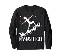 Cadeau de méditation drôle de Yoga Namasleigh Yogi Manche Longue